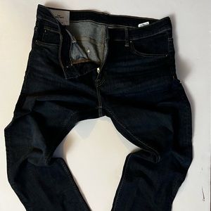 H&M Slim Coupe Etroite Mens Raw Dark Wash Jeans Size 38 W